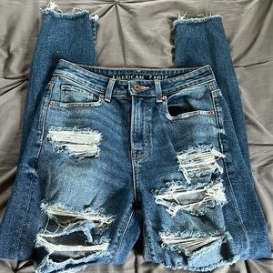 American Eagle Outfitters Hi-Rise Ripped Jeans